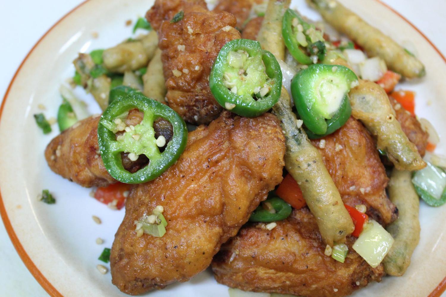 Salt and pepper chicken wings at Lucky Dumpling House, a Chinese restaurant in Sacramento