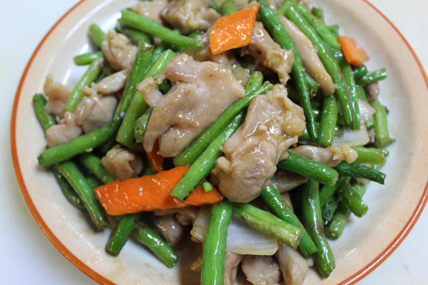 Green bean chicken at Lucky Dumpling House, a Chinese restaurant in Sacramento