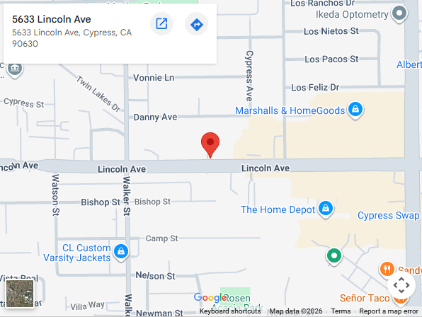 Location, 5633 Lincoln Ave, Cypress, CA 90630