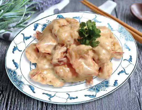Shrimp in rich and creamy sauce at Lucky Garden, a Chinese Restaurant in Methuen