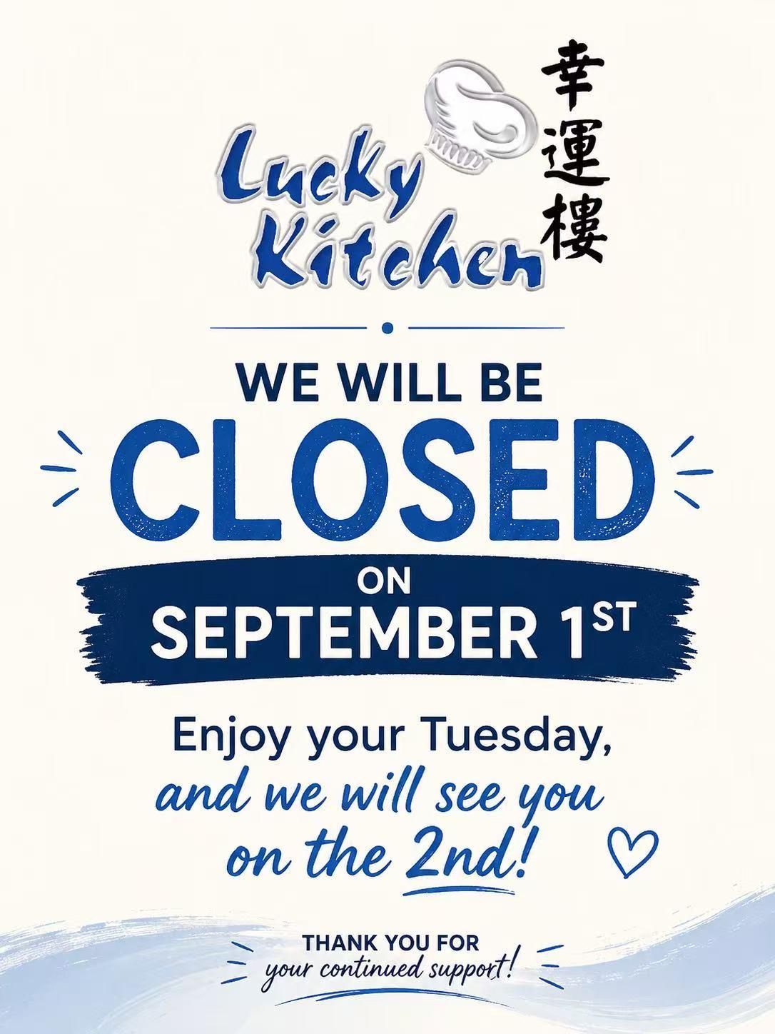 Notice of Special Operating Hours