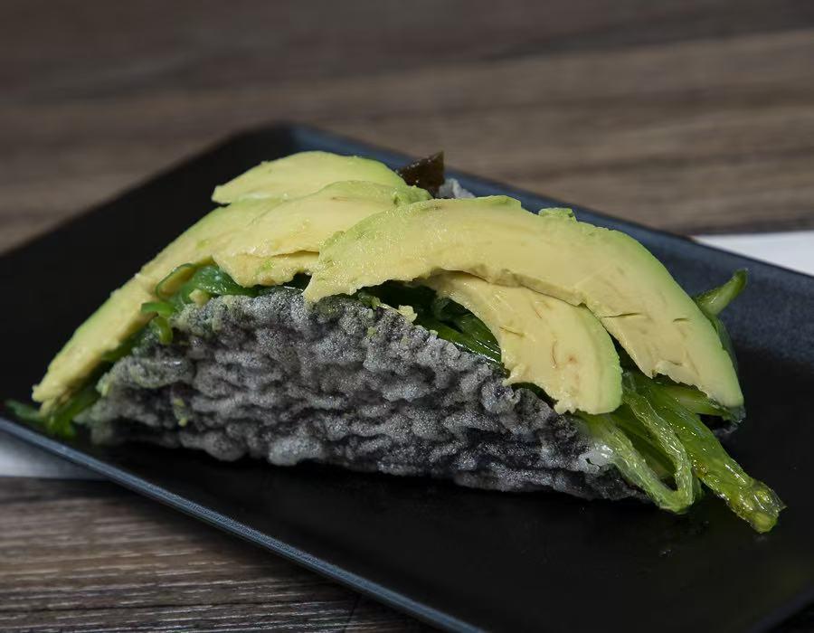 Taco with avocado and seaweed at Lucky Tacoshi, a Japanese Restaurant in West Covina