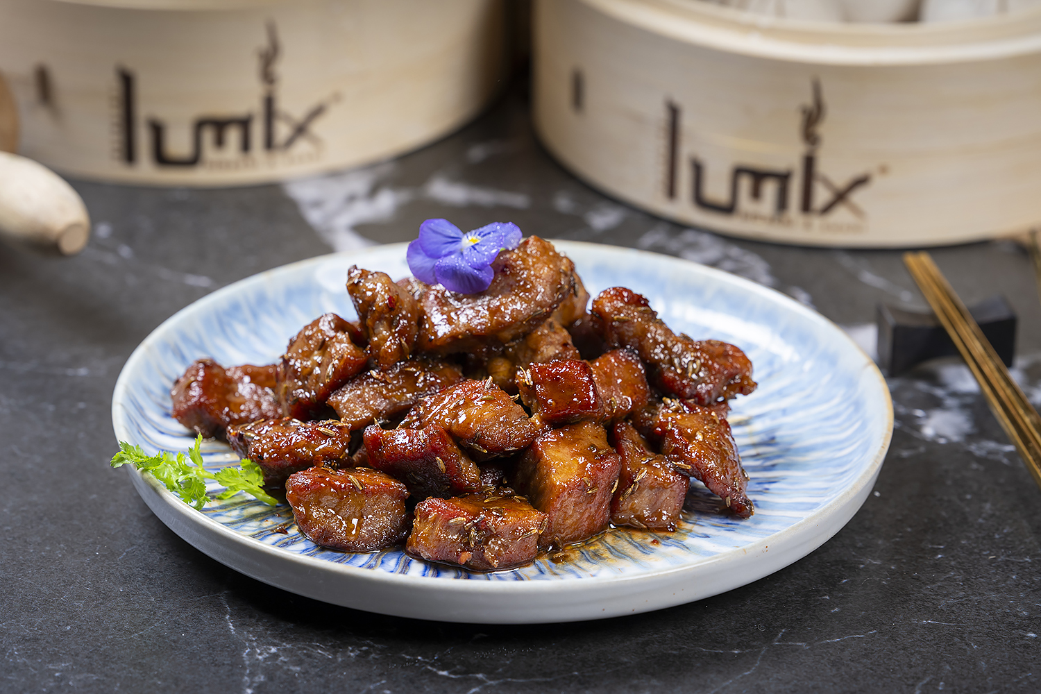 Sweet and savory glazed pork pieces served on a plate
