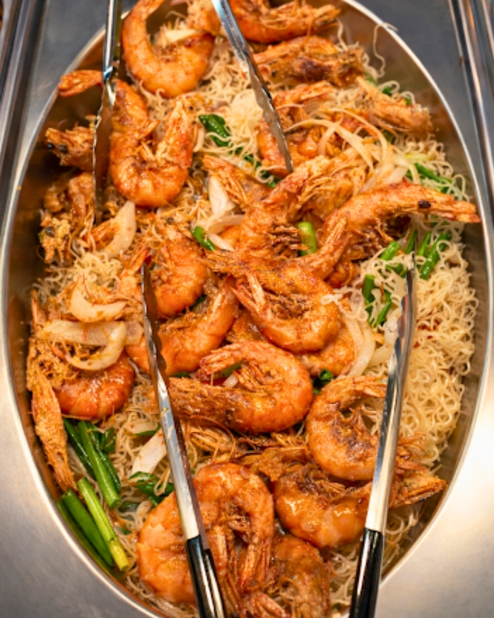Stir-fried shrimp with crispy noodles at Madness Buffet, a Buffet Restaurant in Pompano Beach