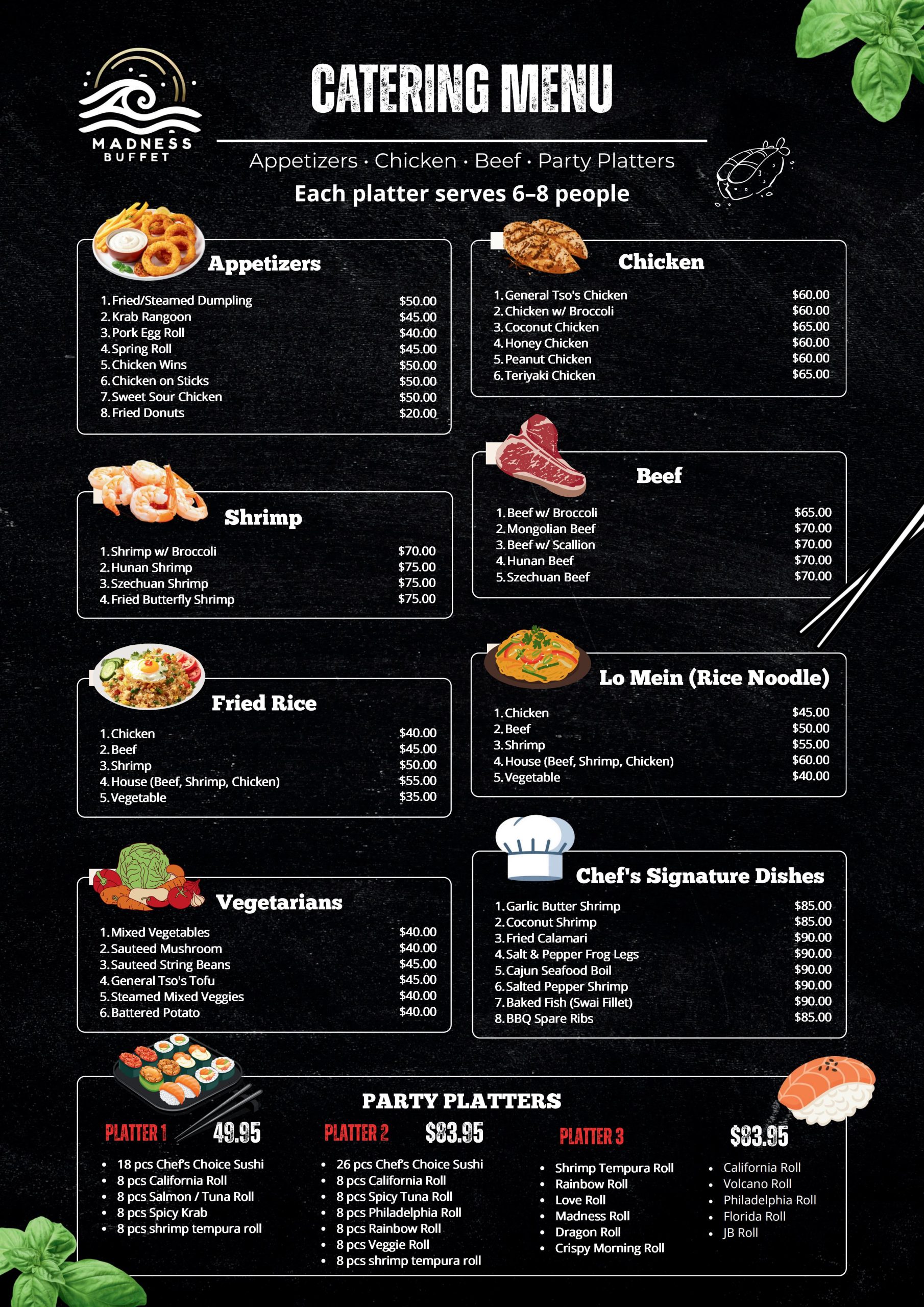 Restaurant menu 1, detailed description provided below