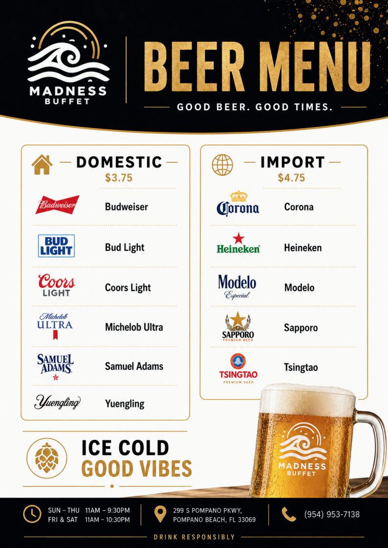 Restaurant Beer menu 1, detailed description provided below