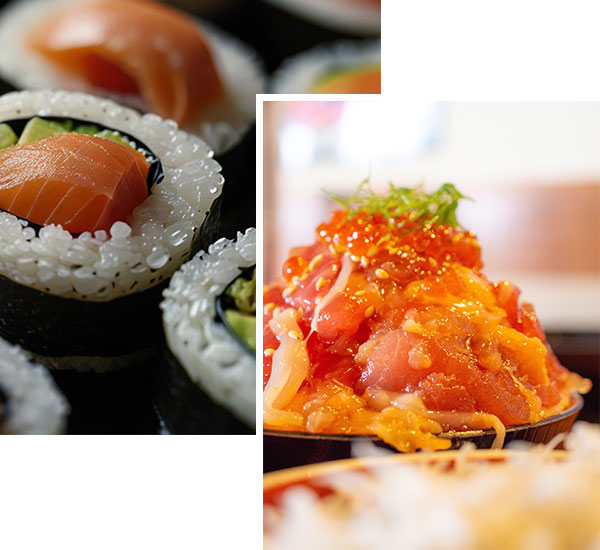 Kungfu Rice logo: red stylized font with martial arts character and sushi bowl symbol