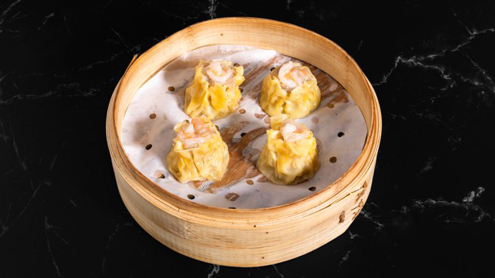 Pork Shrimp Shumai Steamed shumai with pork and shrimp at M Dumpling, a Chinese restaurant in Fremont