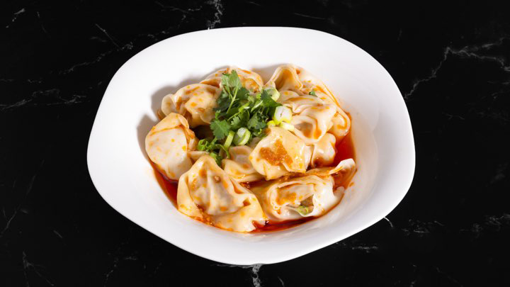 M-Dumpling-Chinese-restaurant-Red-Oil-Ravioli-Fremont Red Oil Ravioli Wontons in spicy red oil at M Dumpling, a Chinese restaurant in Fremont