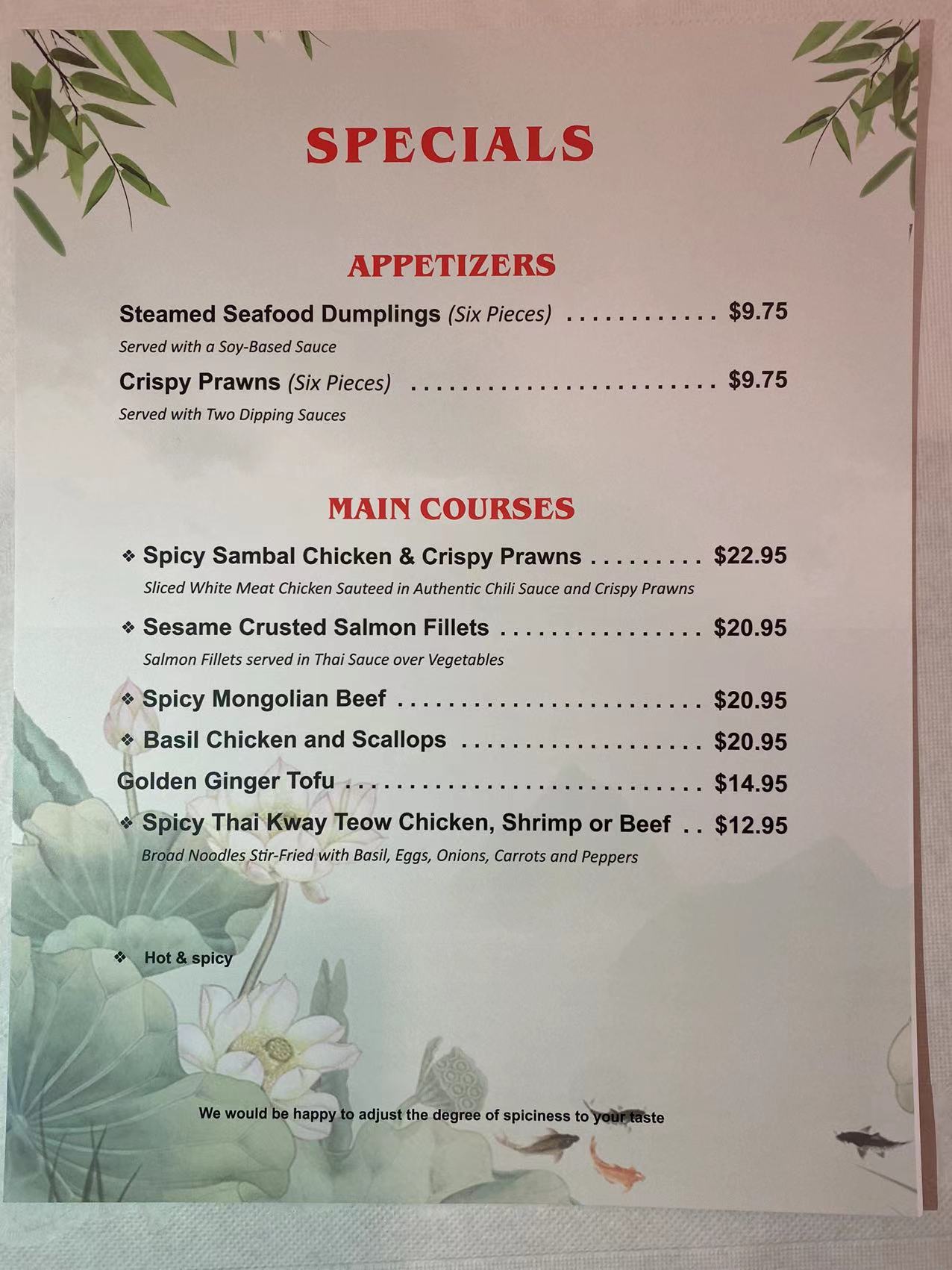 Menu mee mah