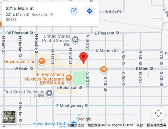 Location, 221 E Main St, Knoxville, IA 50138