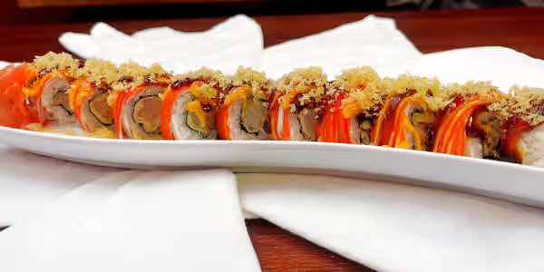 Mei’s-Foodie-Hub-Asian-Restaurant-Crunch-Roll-Andrews Crunch Roll at Mei's Foodie Hub Asian Restaurant in Andrews