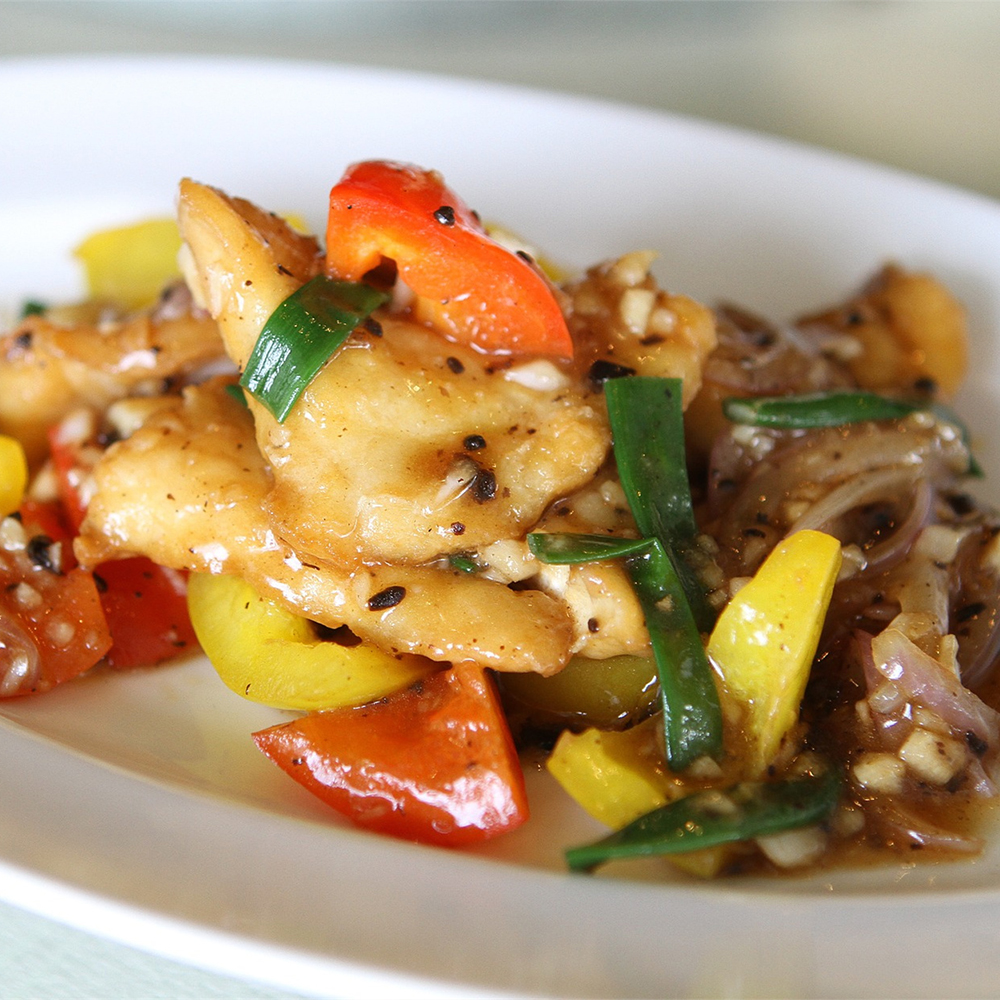 Stir-fried Fish Fillet with Black Bean Sauce at Mei Tzu Sushi Bar & Kitchen, Asian-style Restaurant in East Windsor