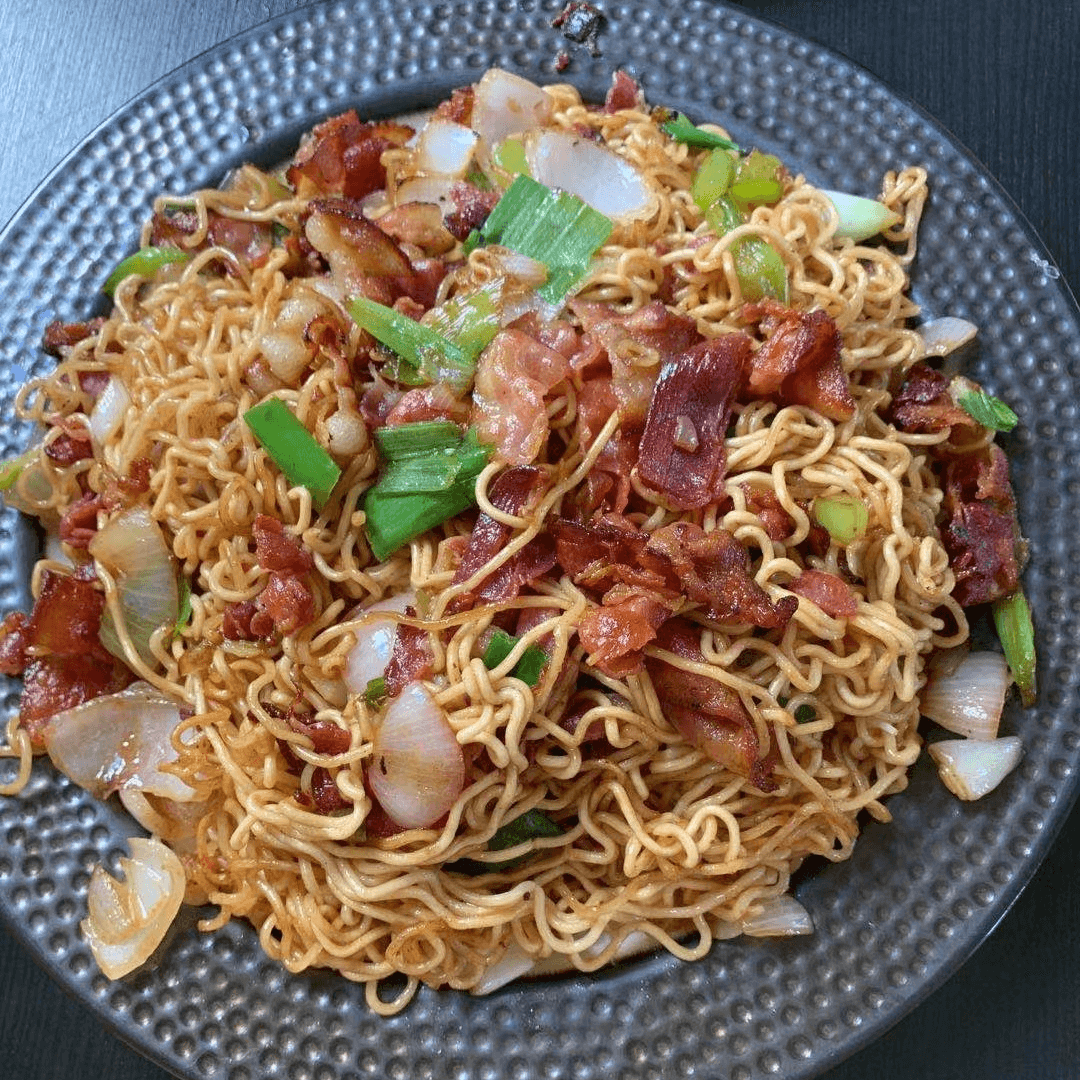Noodles stir - fried with BBQ pork and vegetables at Metro Hong Kong Dessert and Milk Tea, a Chinese Hong Kong Restaurant in San Francisco