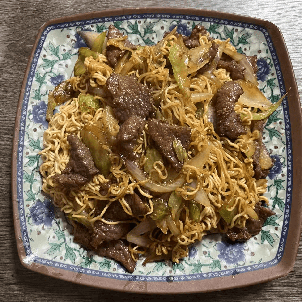 Noodles stir - fried with beef and vegetables at Metro Hong Kong Dessert and Milk Tea, a Chinese Hong Kong Restaurant in San Francisco