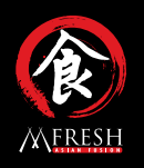 Red brush enso circle white Chinese food character Fresh Asian Fusion restaurant logo