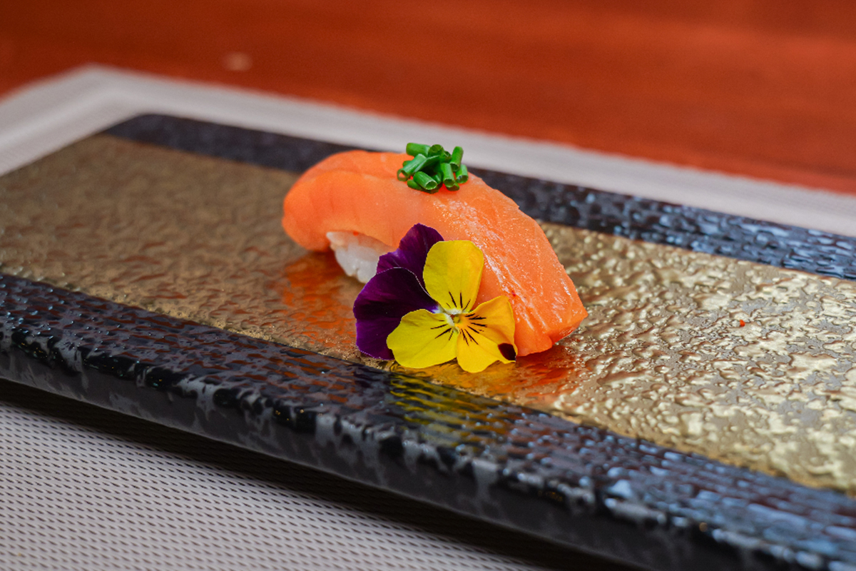 salmon sushi at M Fresh Asian Fusion，a Asian Fusion Restaurant in Boiling Springs