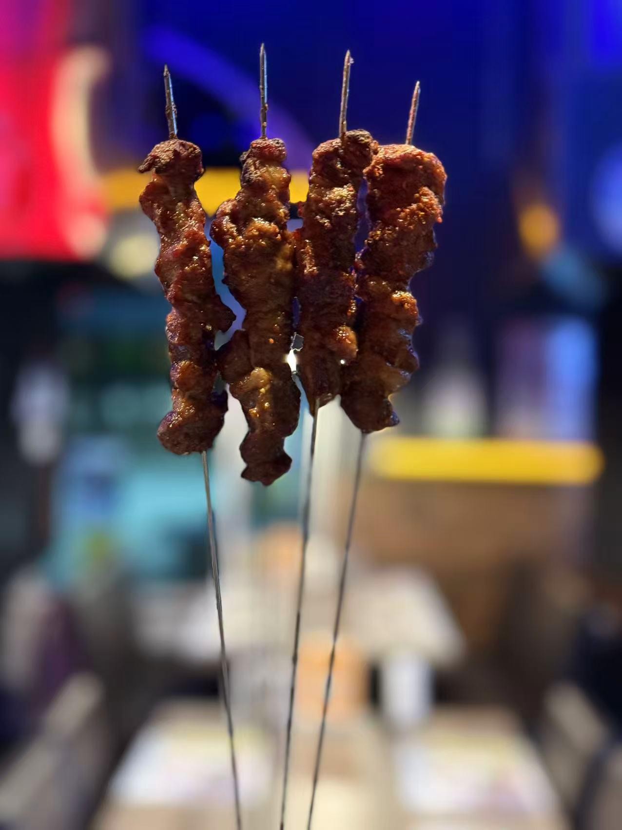 Grilled Lamb Skewers at M Bar BBQ，a Barbecue Restaurant in Arcadia