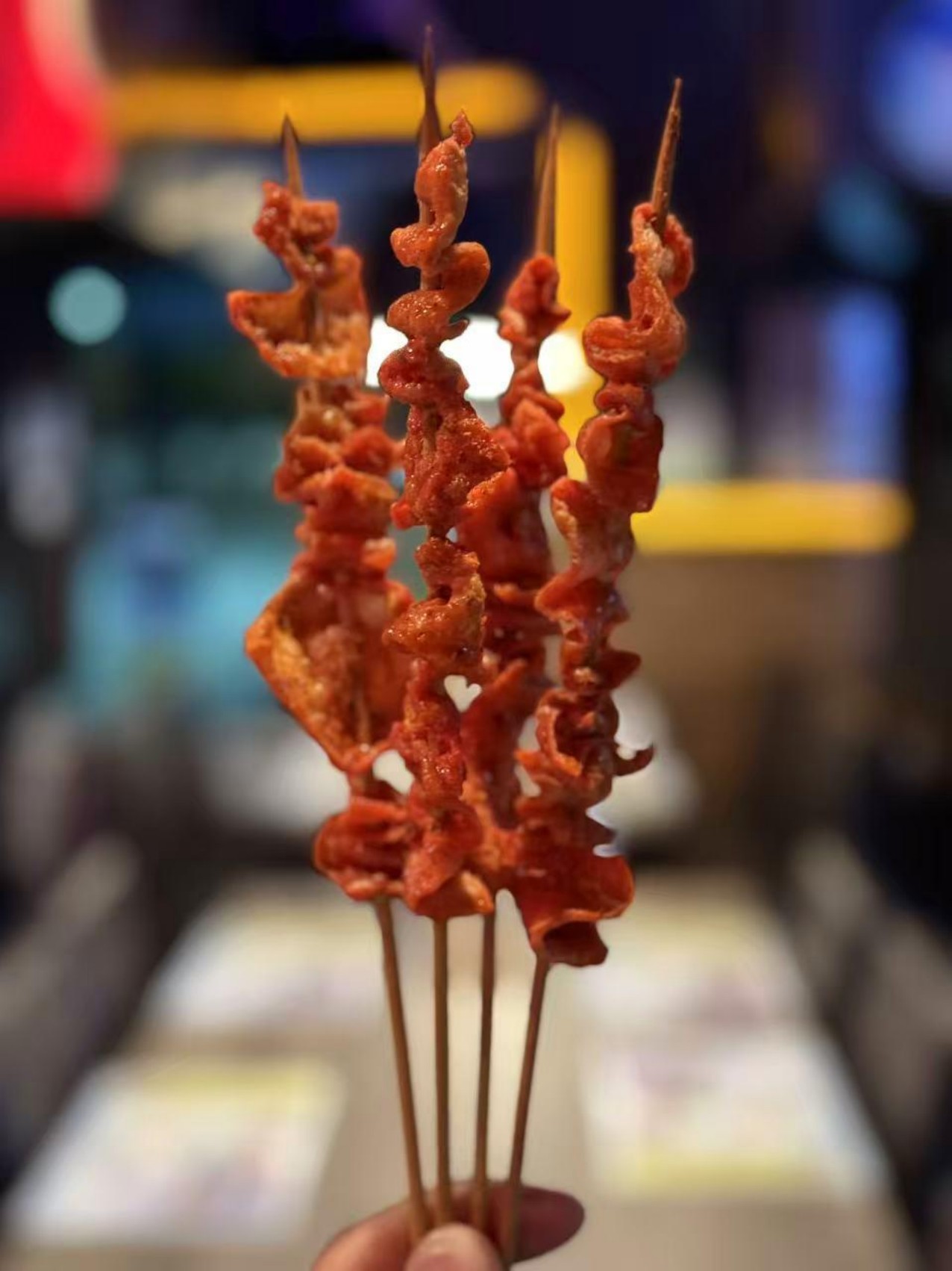 Grilled Pork Intestine Skewers at M Bar BBQ，a Barbecue Restaurant in Arcadia