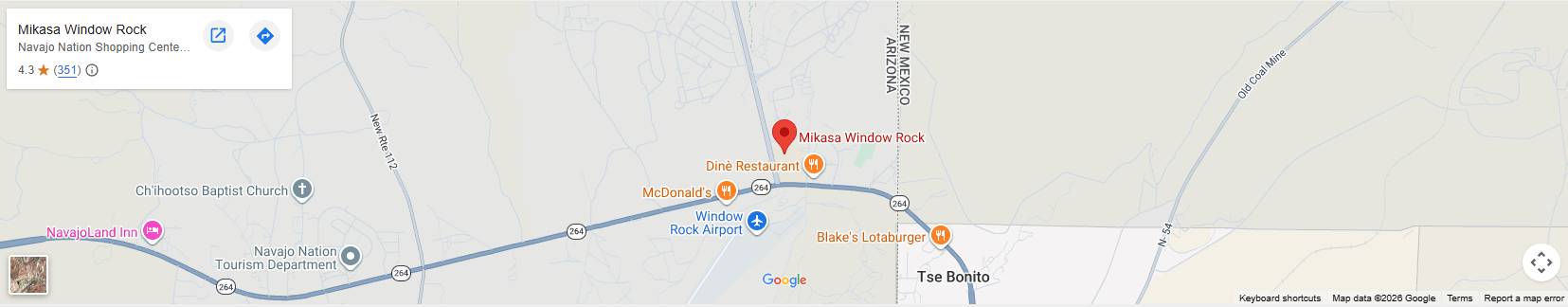 Location Navajo Nation Shopping Center, AZ-264 &, Route 12, Window Rock, AZ 86515 Location Navajo Nation Shopping Center, AZ-264 &, Route 12, Window Rock, AZ 86515