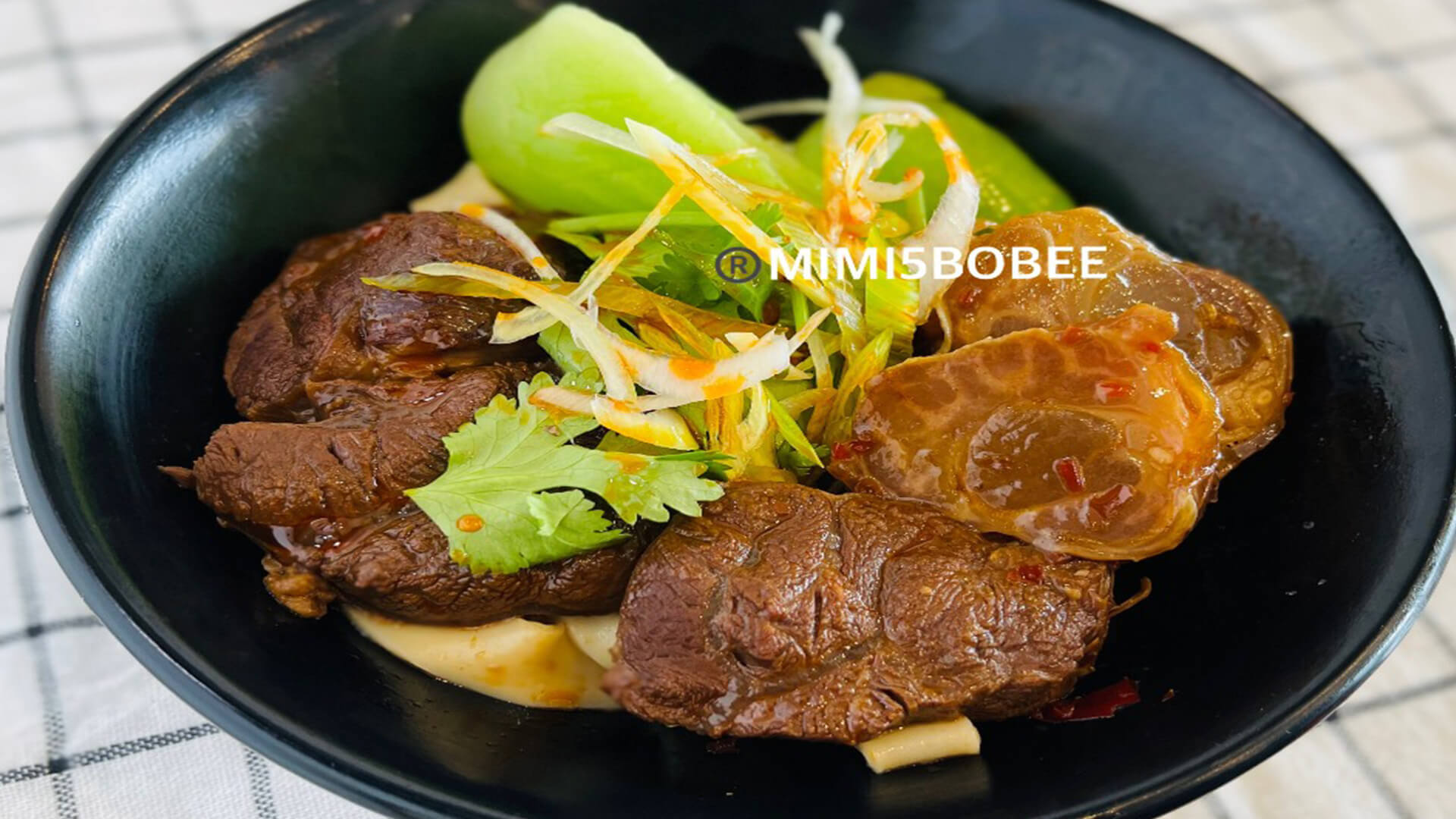 Beef Stew Dry Noodle(Half & Half)Mild at MIMI 5 BOBEE, a Taiwanese restaurant in CA