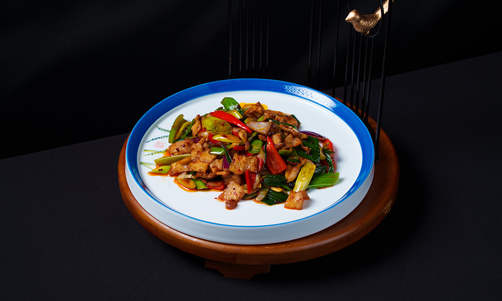 Twice-Cooked Pork at Min Du Sheng Yan 闽都盛宴，a Chinese Restaurant in Queens