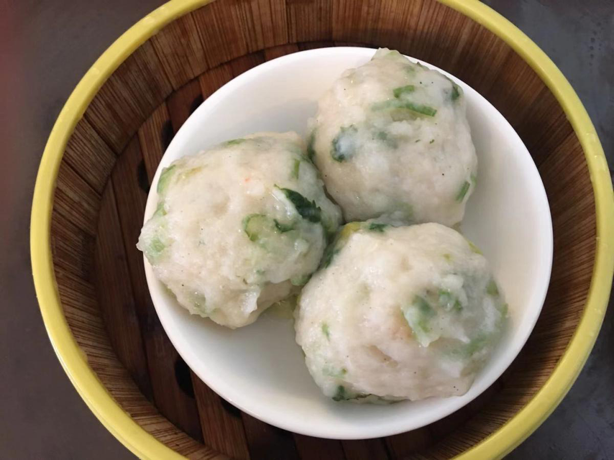 Steamed Rice Balls with Vegetables at Ming's Tasty, a Chinese Restaurant in Oakland
