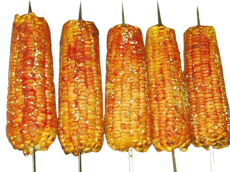 Spiced grilled corn skewers with sesame at Pearl BBQ: Chinese Food Truck, a Chinese Restaurant in Elmhurst