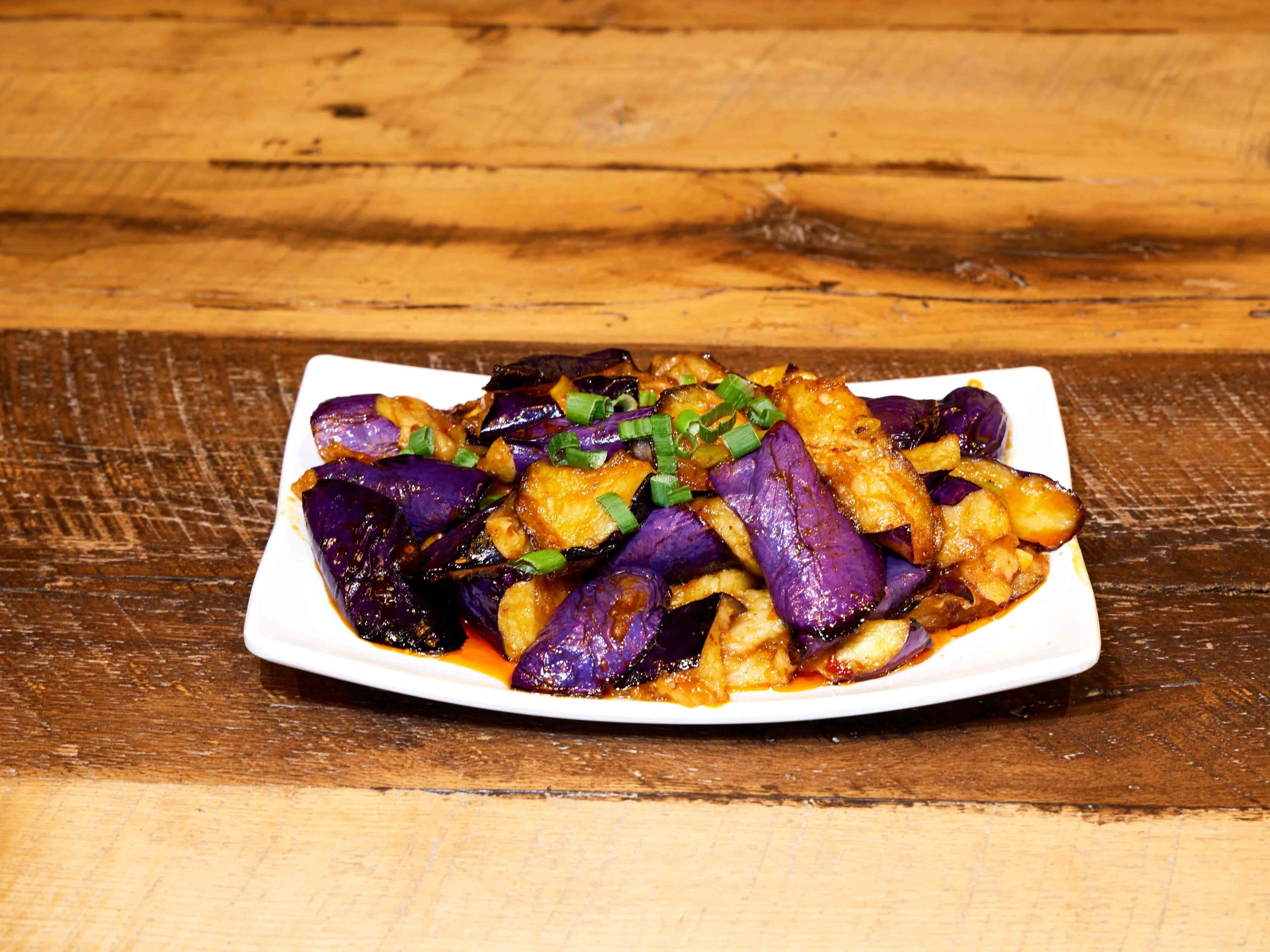 Soft eggplant stir-fried with garlic and soy sauce at Mini Bowl Express, a Chinese Restaurant in Loma Linda