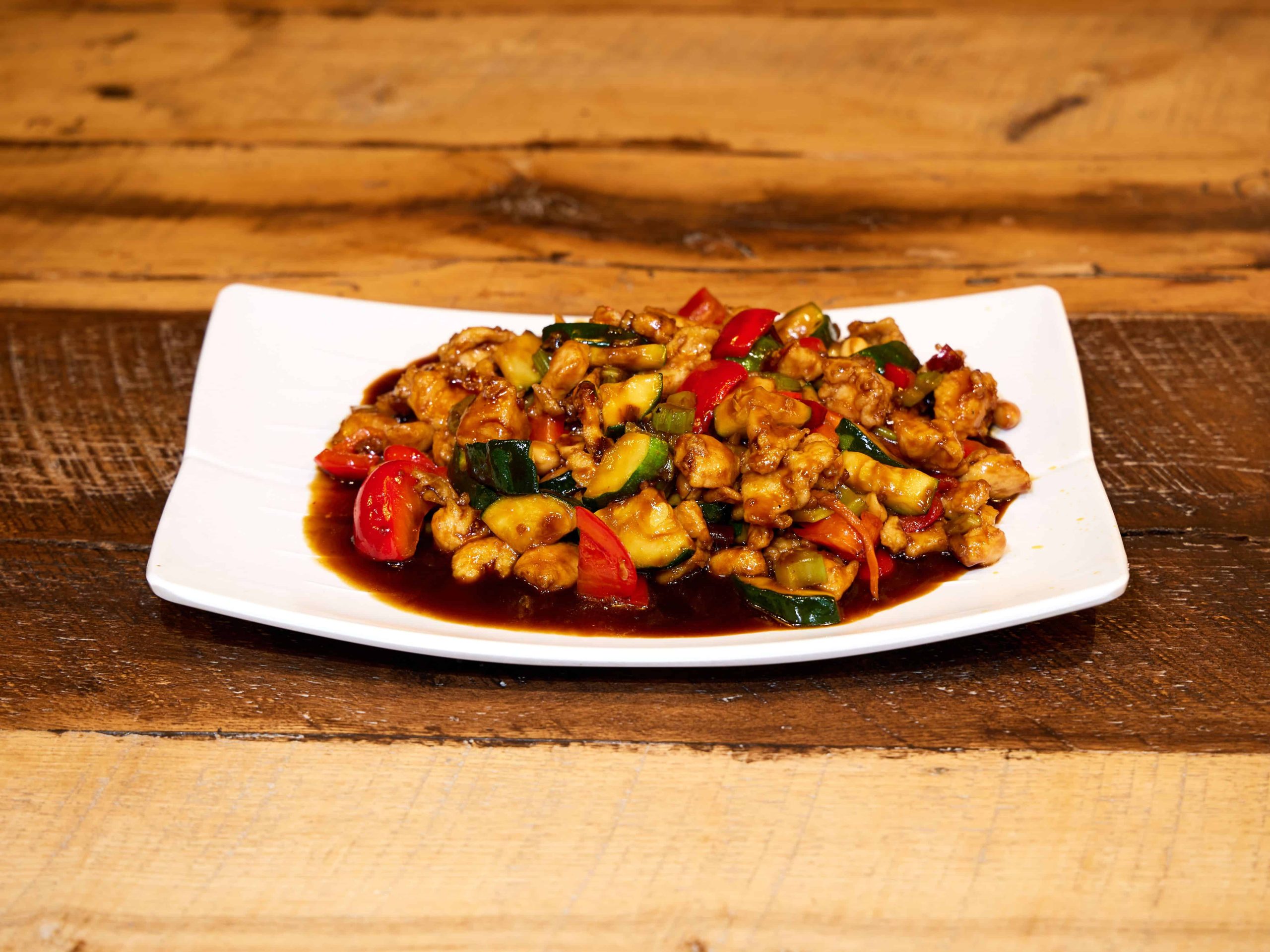 Spicy chicken with peanuts and vegetables at Mini Bowl Express, a Chinese Restaurant in Loma Linda