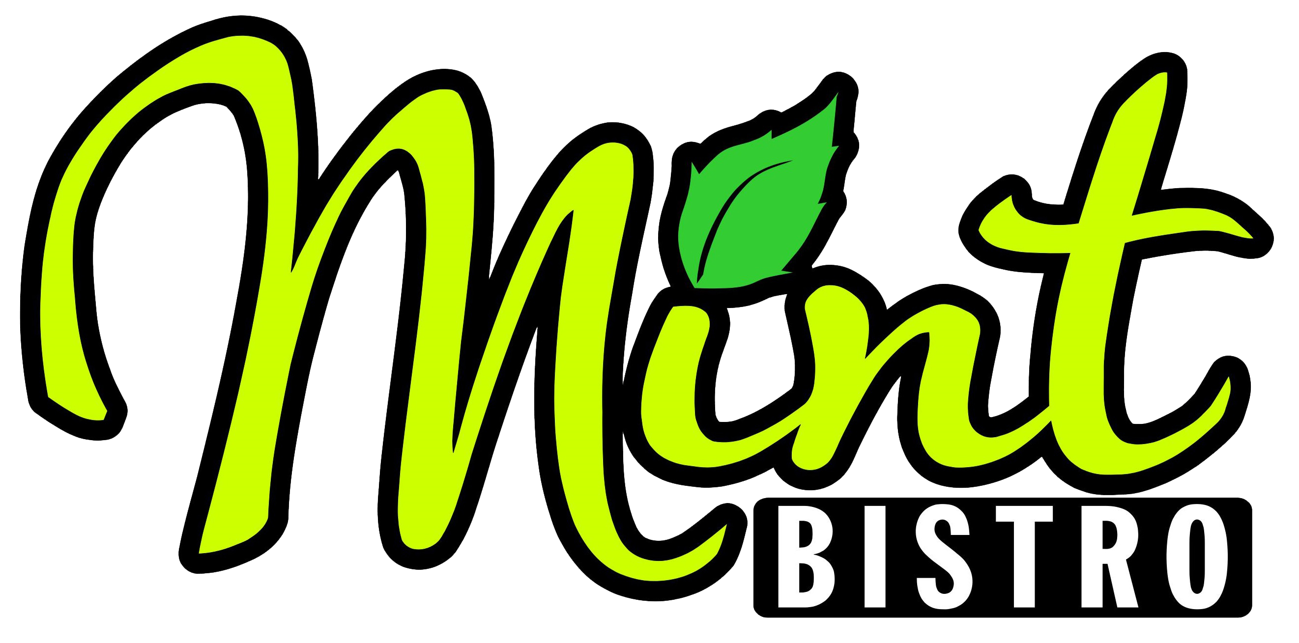 Logo of "Mint Bistro" with a green leaf design