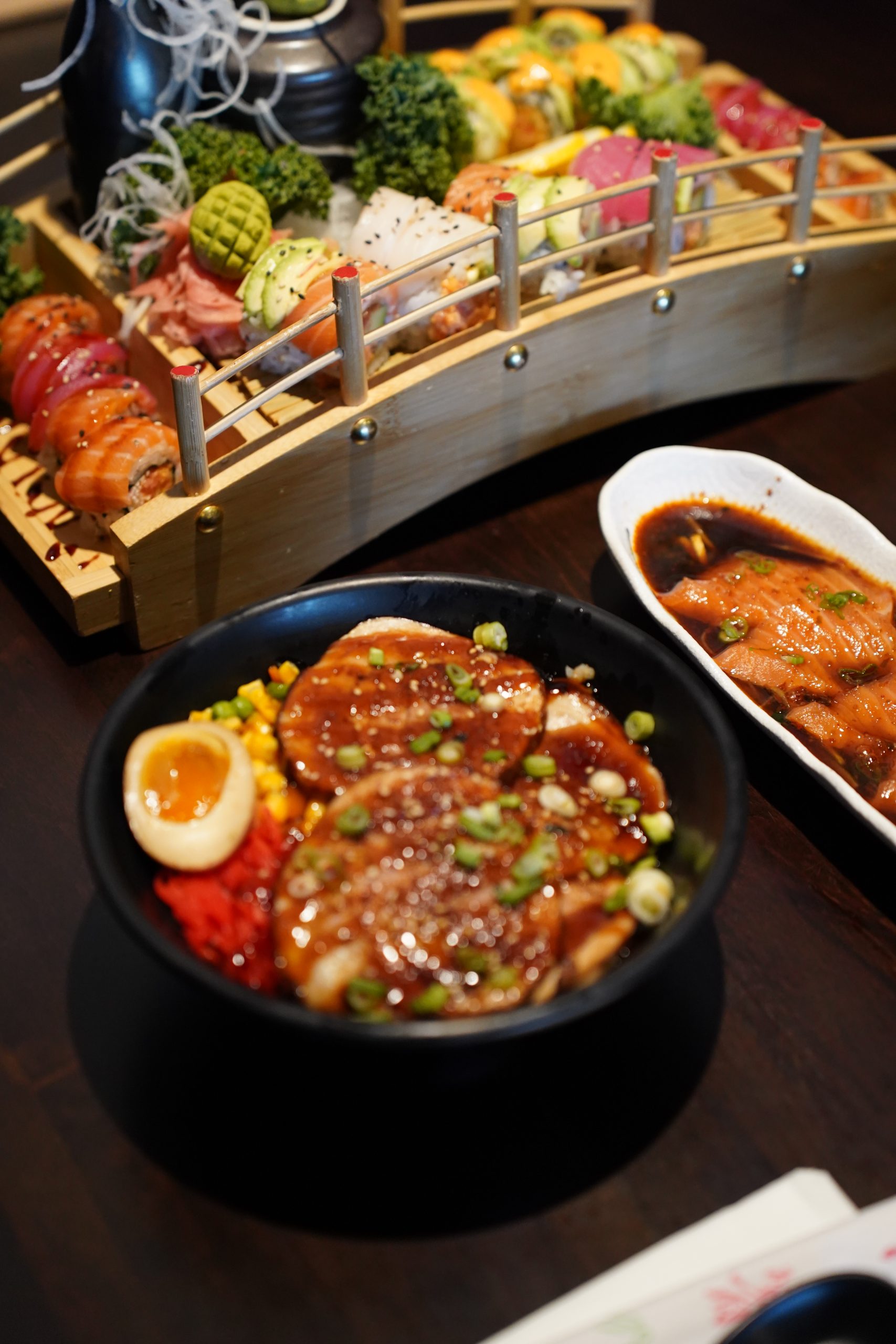Sushi Bowl Combination Sushi platter paired with rice bowls and side dishes at Mirai ramen & sushi, a Japanese restaurant in Wichita