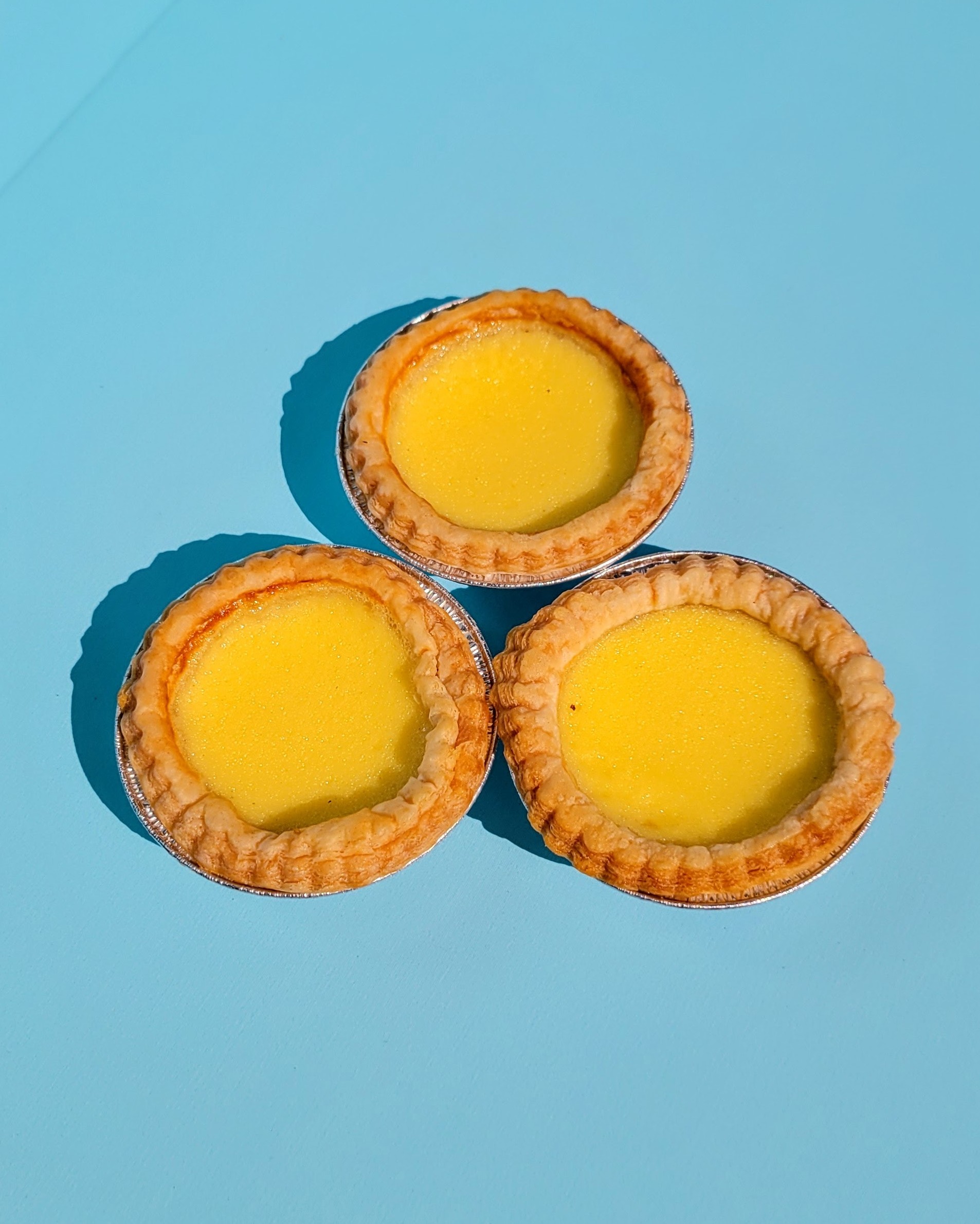 Miss-Sweet-Bubble-Tea-Store-Egg-Tart-Portland Custard - filled egg tarts with flaky crusts at Miss Sweet Bubble Tea Store in Portland