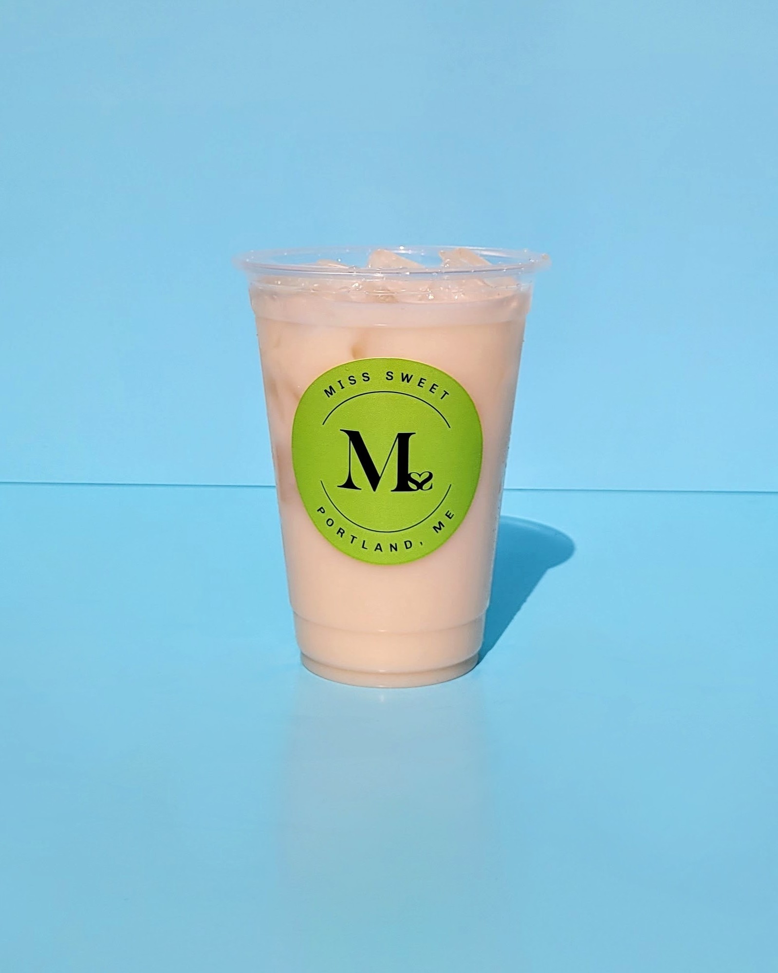 Miss-Sweet-Bubble-Tea-Store-Coconut-Milk-Tea-Portland Creamy coconut milk tea with ice at Miss Sweet Bubble Tea Store in Portland