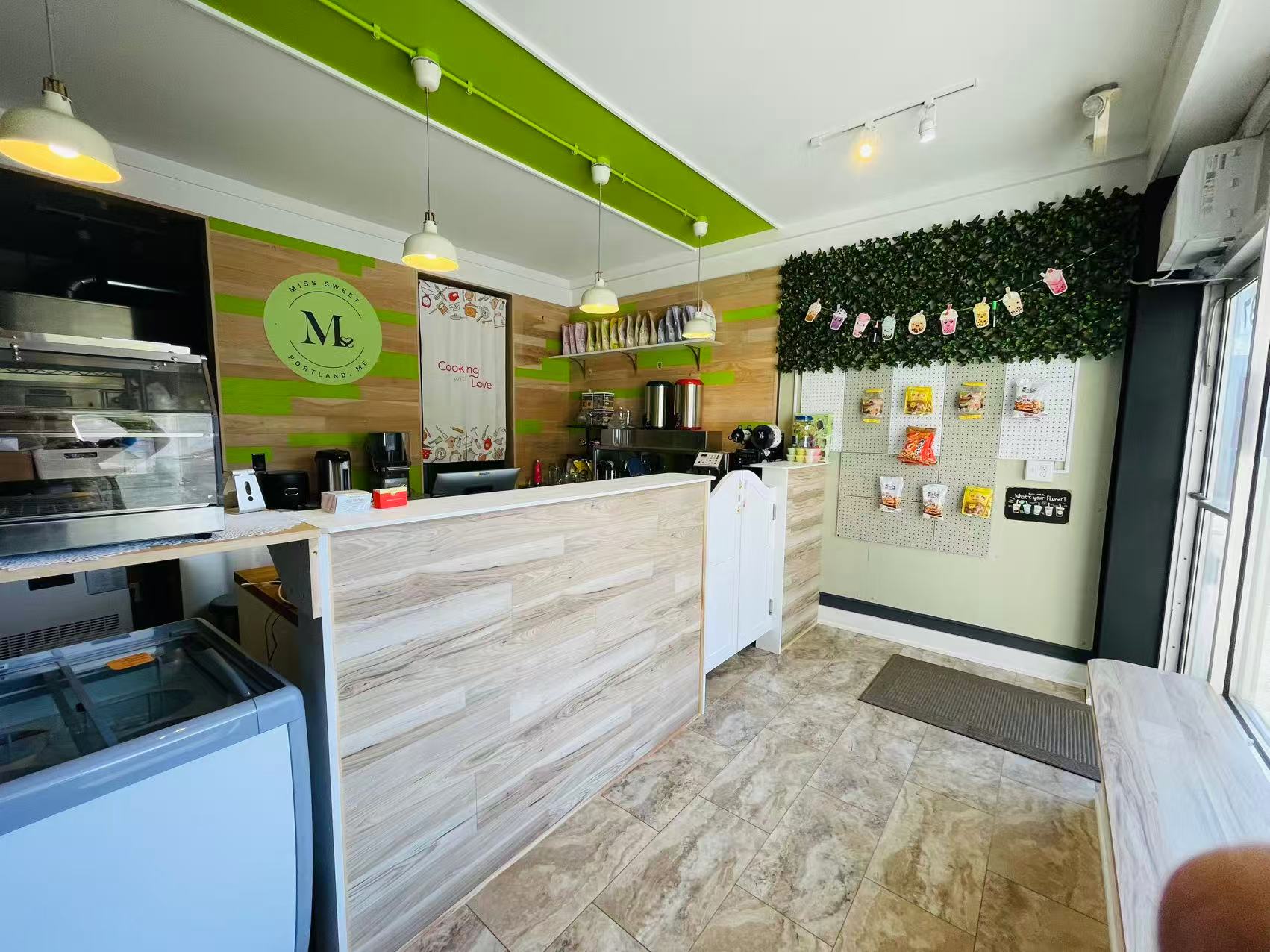 Bright and tidy indoor space of Miss Sweet Bubble Tea Store at Miss Sweet Bubble Tea Store in Portland