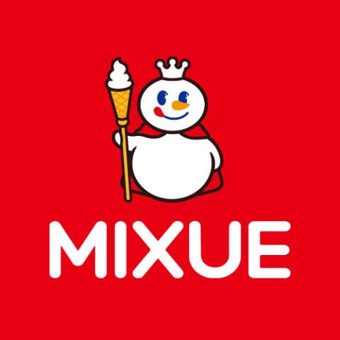 MIXUE official brand logo with snowman mascot at MIXUE, an Ice cream shop in Hollywood