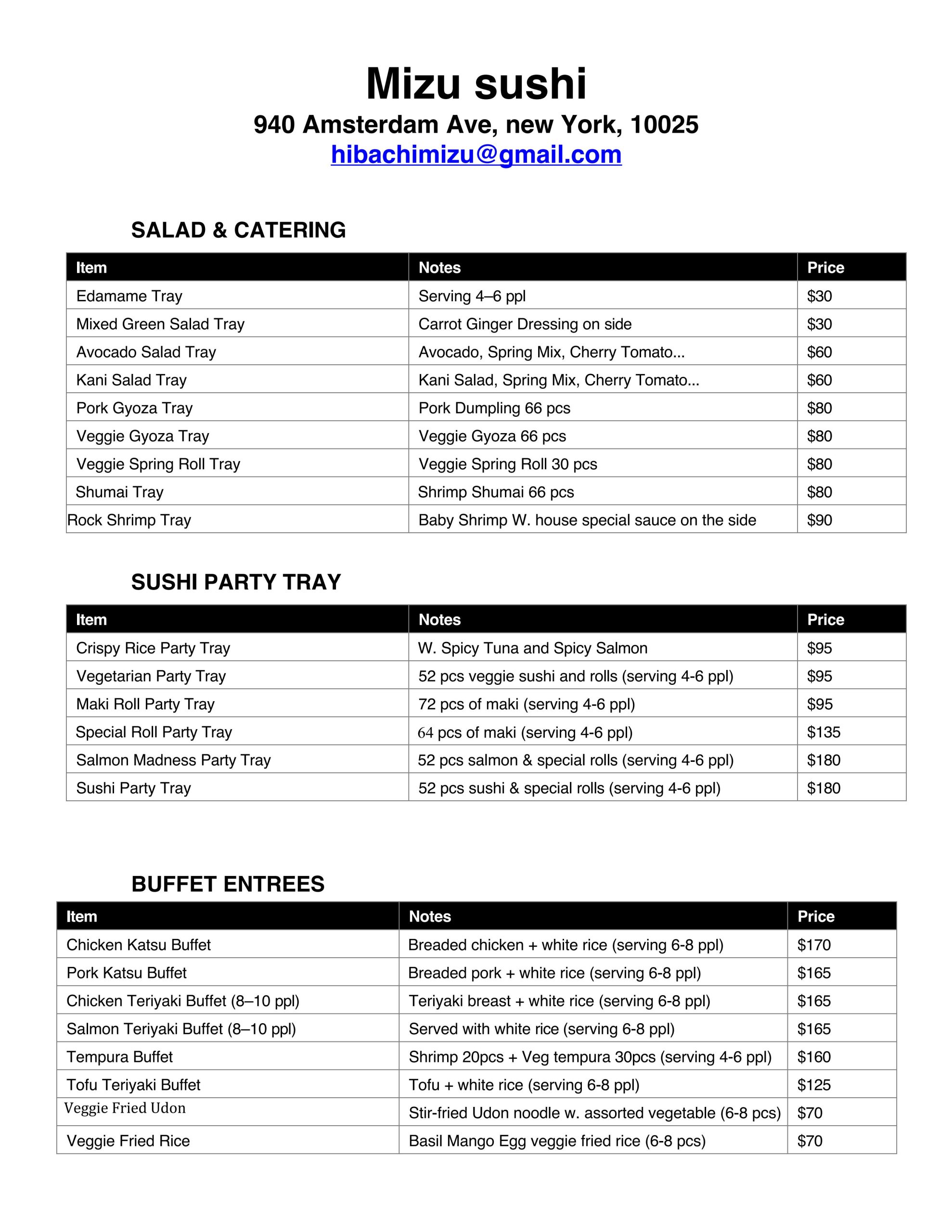 Restaurant menu 1, detailed description provided below