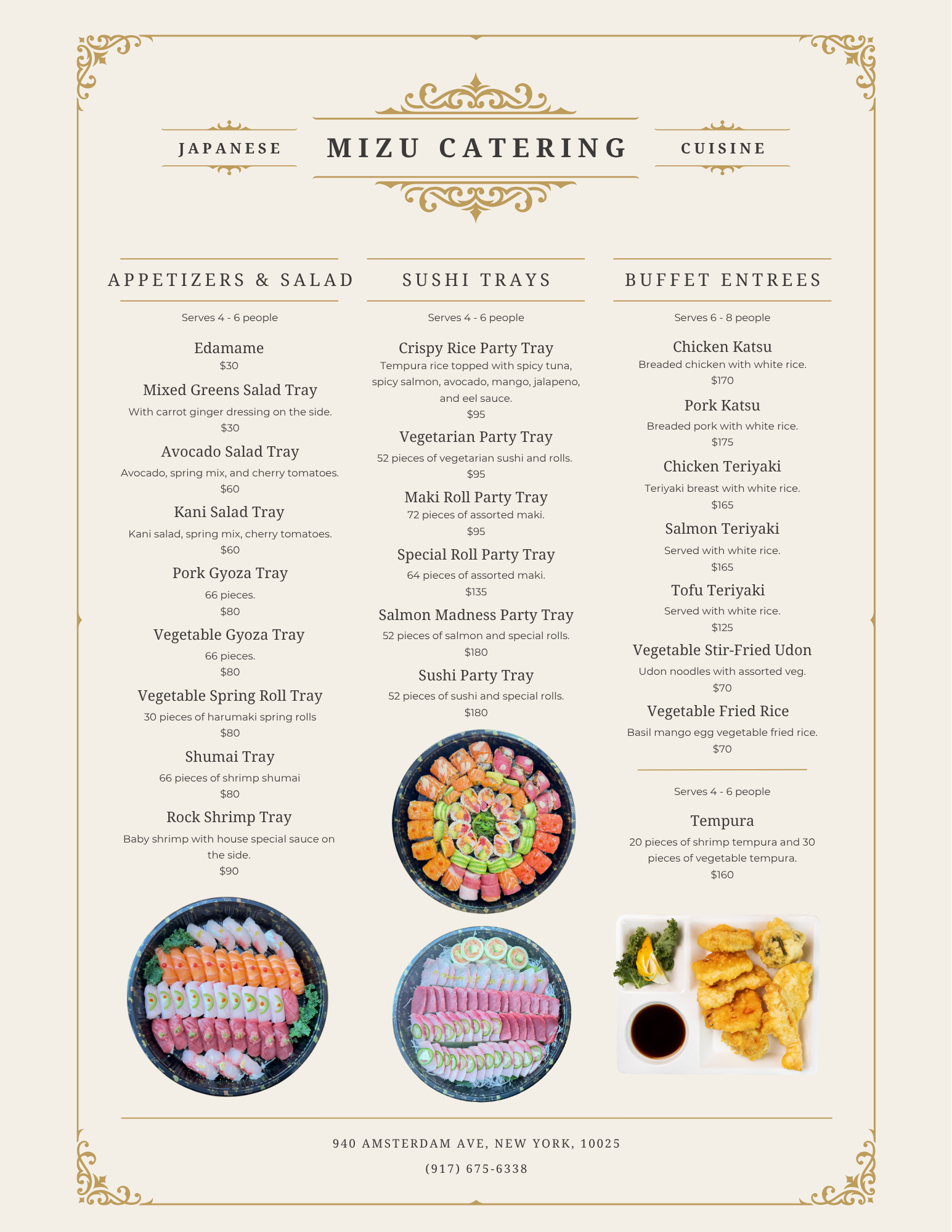 Restaurant menu 1, detailed description provided below
