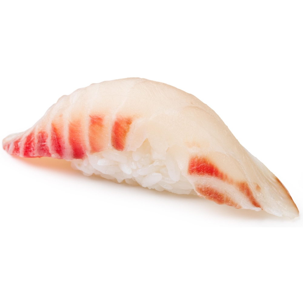 Hamachi nigiri sushi with fresh hamachi on sushi rice at Mizuki A.Y.C.E Sushi & Hibachi, a Japanese Restaurant in Baytown