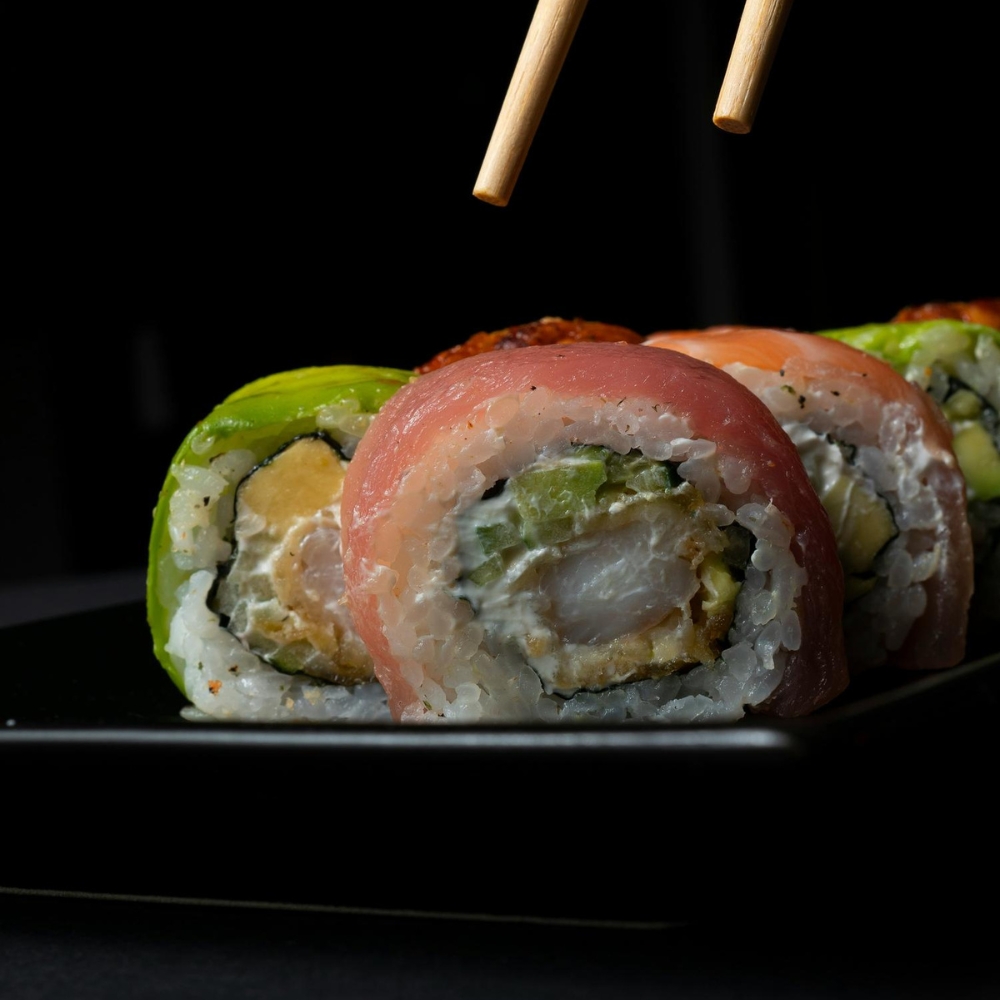 Assorted sushi rolls with different fillings and toppings at Mizuki A.Y.C.E Sushi & Hibachi, a Japanese Restaurant in Baytown