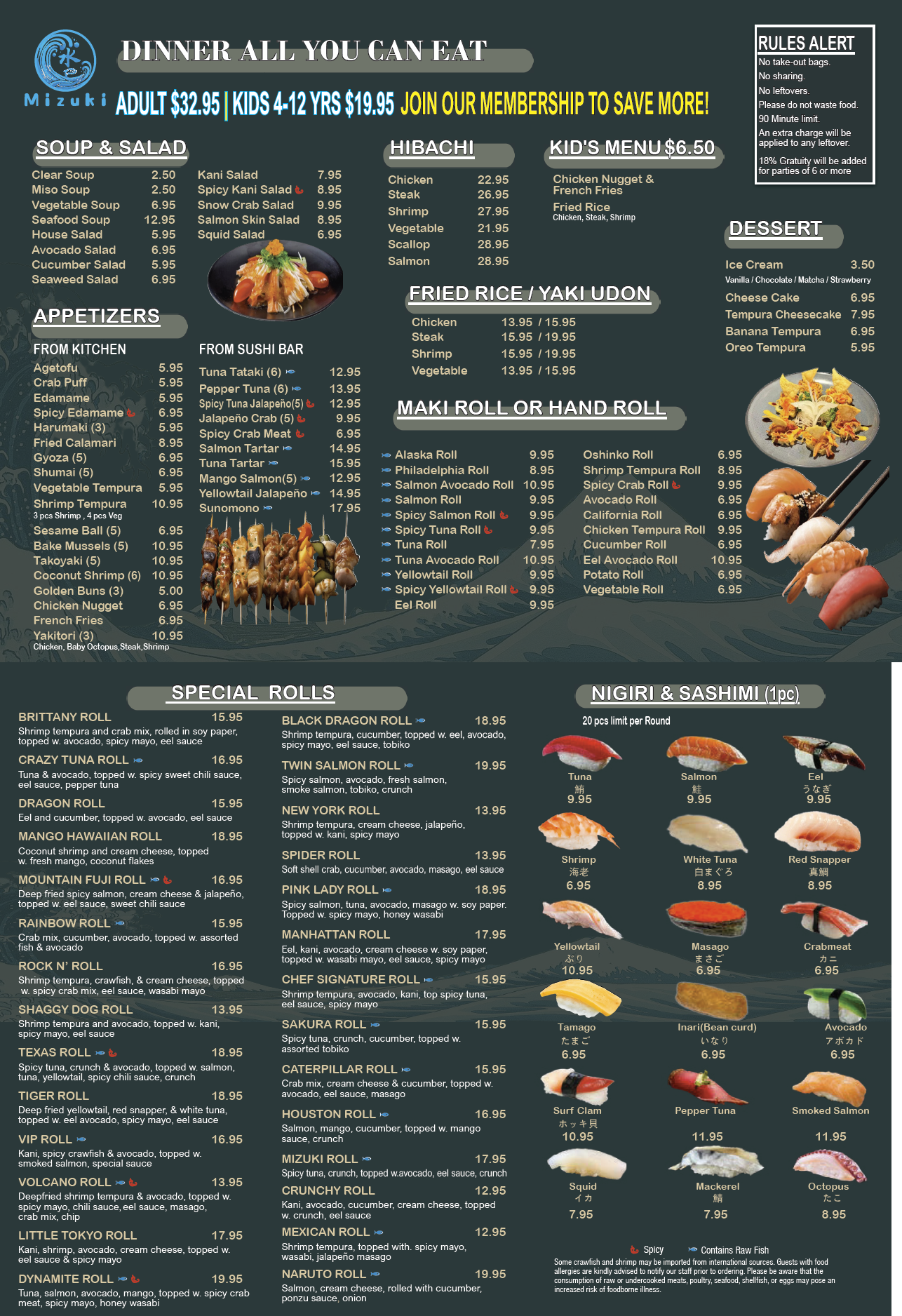 Restaurant menu 1, detailed description provided below