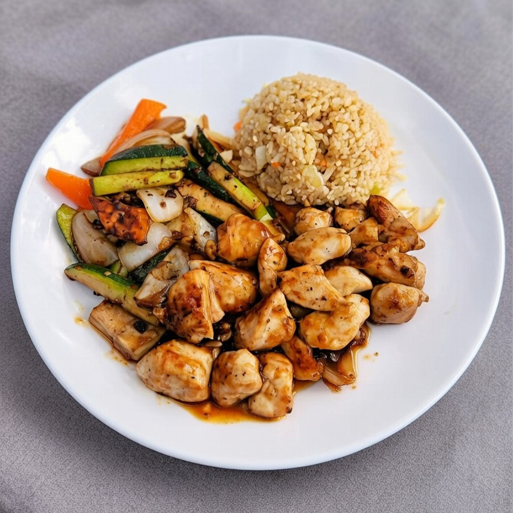 Chicken with Vegetables and Fried Rice at Mizu Premium AYCE, Japanese Restaurant in Jacksonville