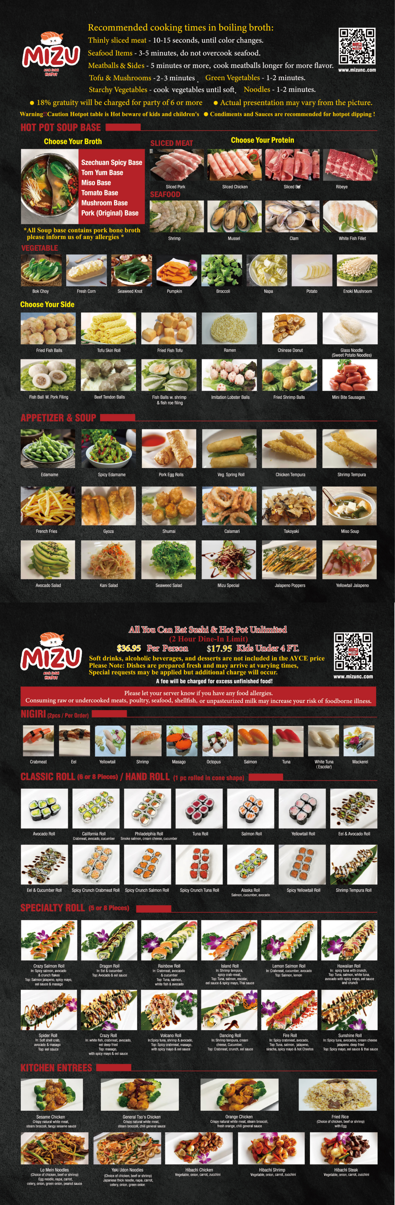Restaurant menu 1, detailed description provided below