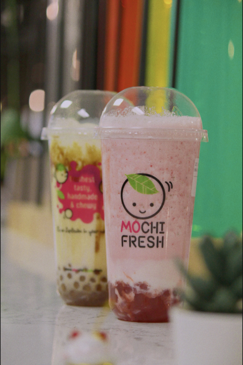 Strawberry and brown sugar boba drinks