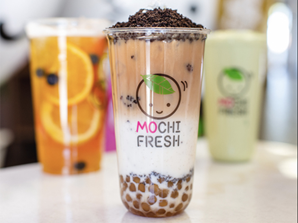 Brown sugar boba milk tea with toppings