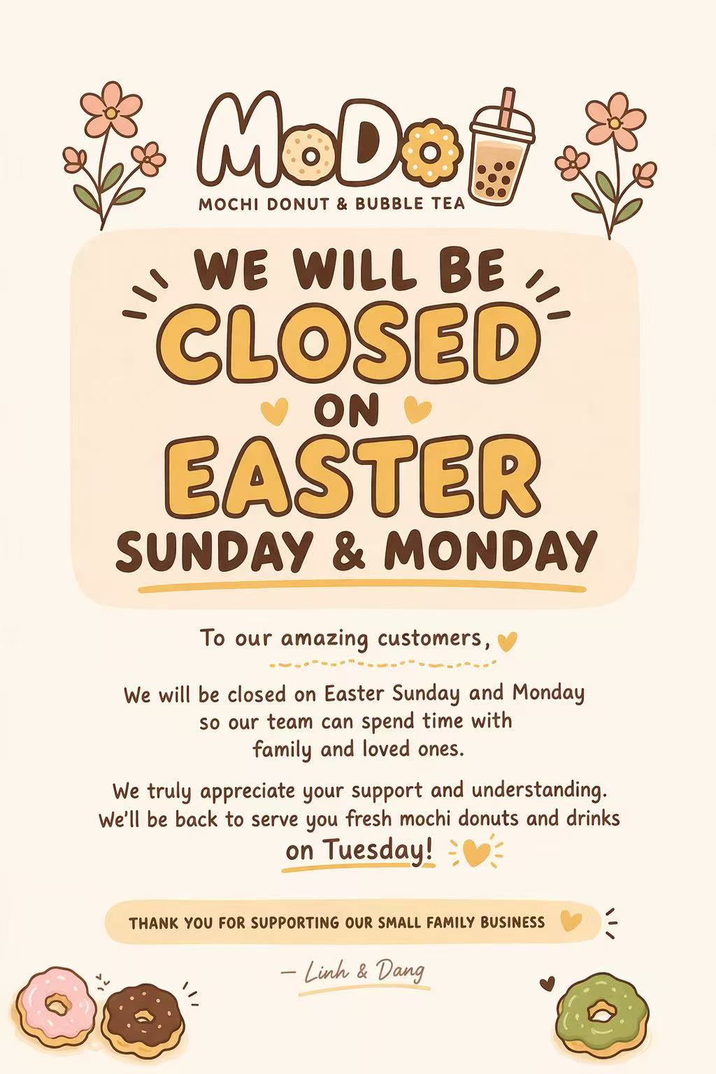 Closed on 4/5-4/6