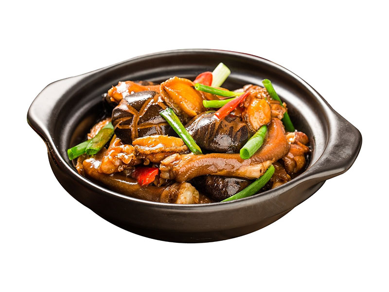 Simmered chicken feet & abalone in savory sauce at MOJO Teriyaki, a Asian Restaurant in Brentwood