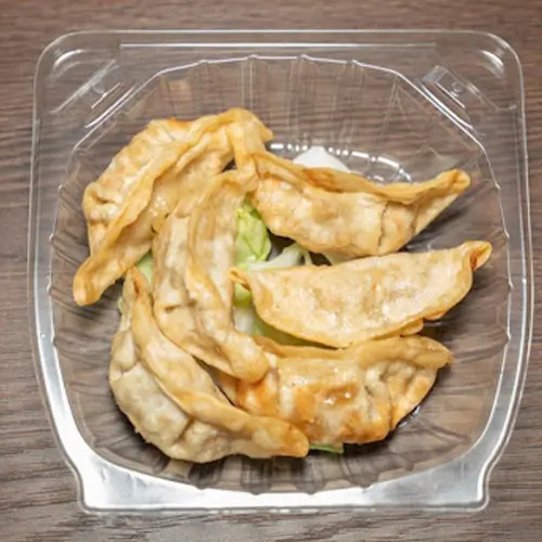 Pan-fried potstickers at Moku Hawaiian BBQ, a Hawaiian Restaurant in San Pablo
