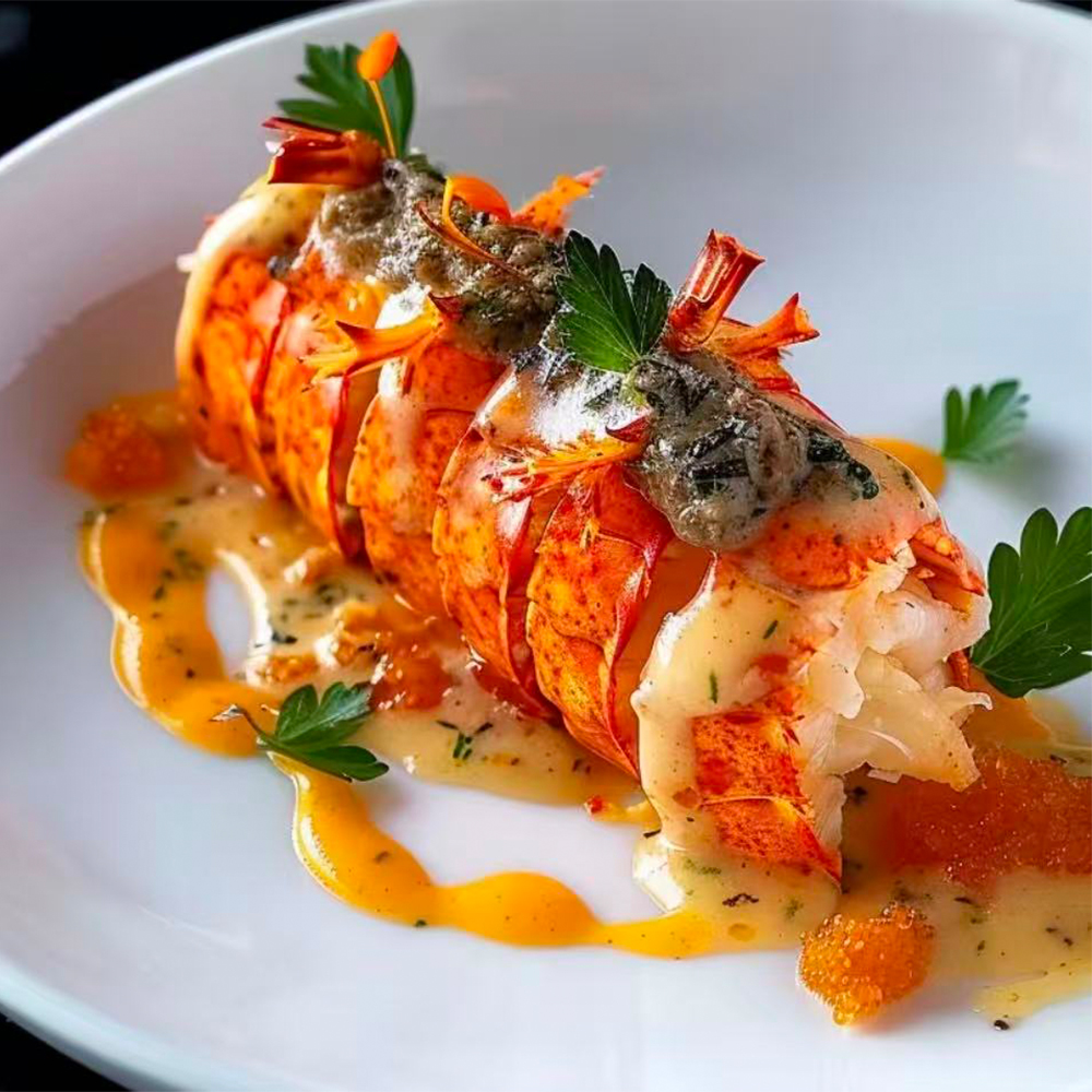 Lobster Tail with Caviar and Hollandaise Sauce at Momotaro Ramen & Sushi, Japanese Restaurant in Pensacola