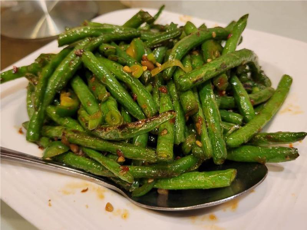 Hot Braised String Beans at Moon House, a Chinese restaurant in Los Angeles